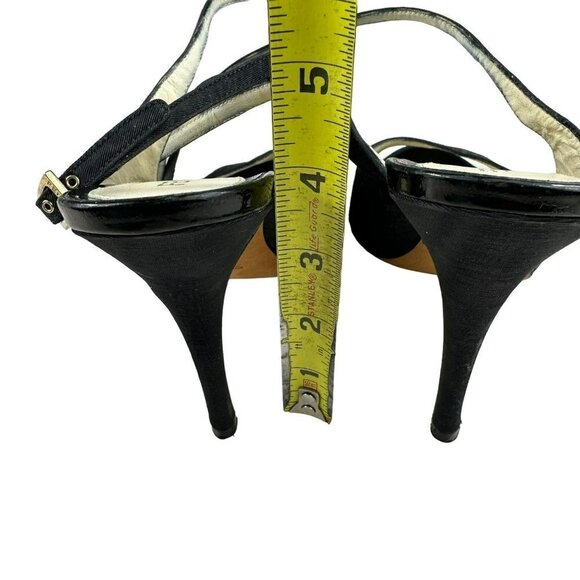 Fendi Designer Shoes Black Satin Open Toes Sandals 38.5 / 7.5 - Picture 8 of 16